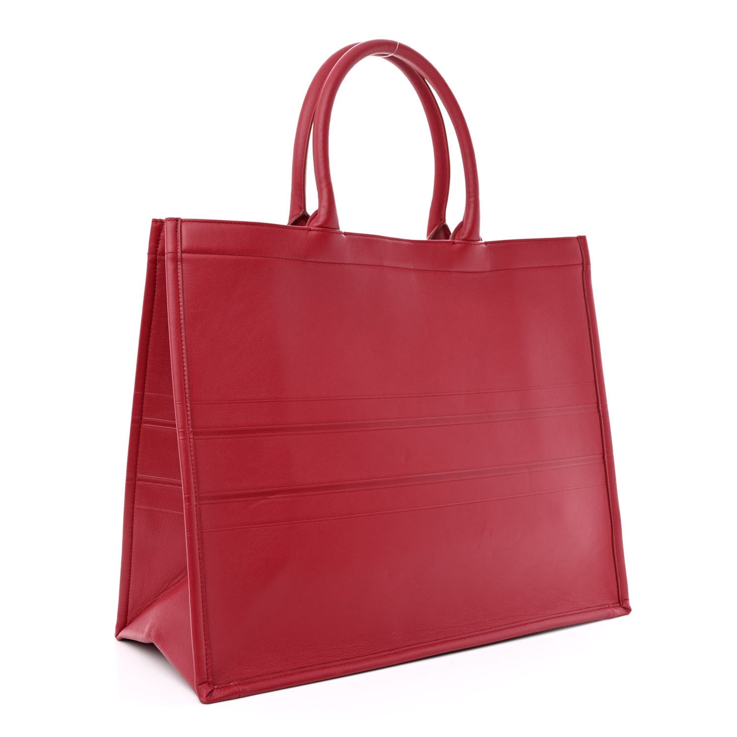 Calfskin Embossed Large Book Tote Red