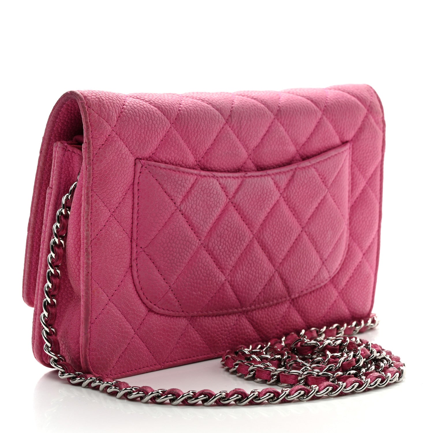 Chanel Iridescent Caviar Quilted Wallet on Chain WOC Pink 3 of 14