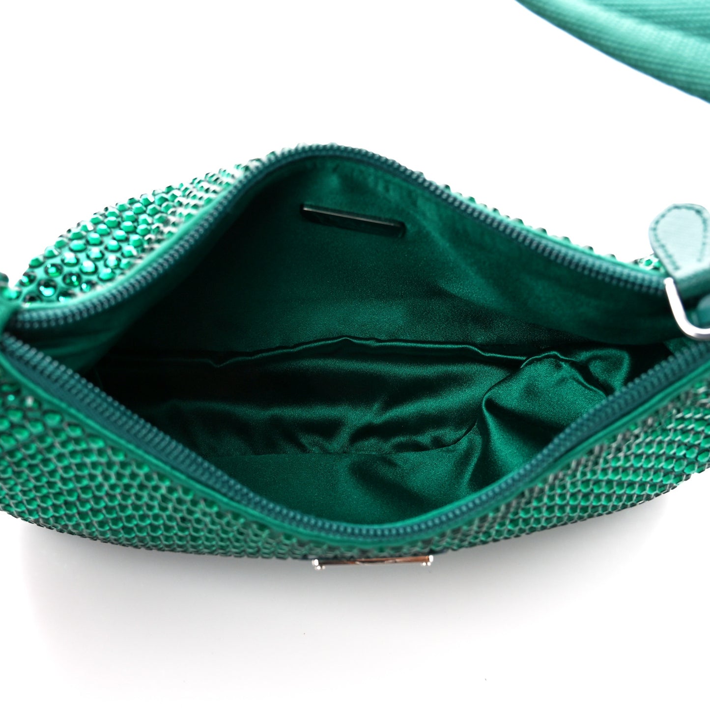 Satin Crystal Mini Re-Edition 2000 Bag Mango