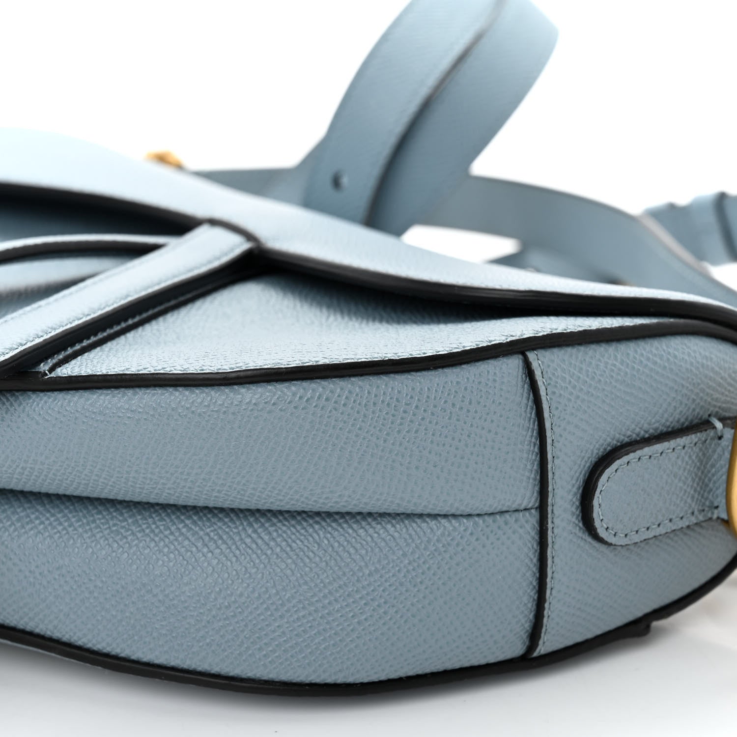 Christian Dior Grained Calfskin Saddle Bag With Strap Horizon Blue 9 of 9