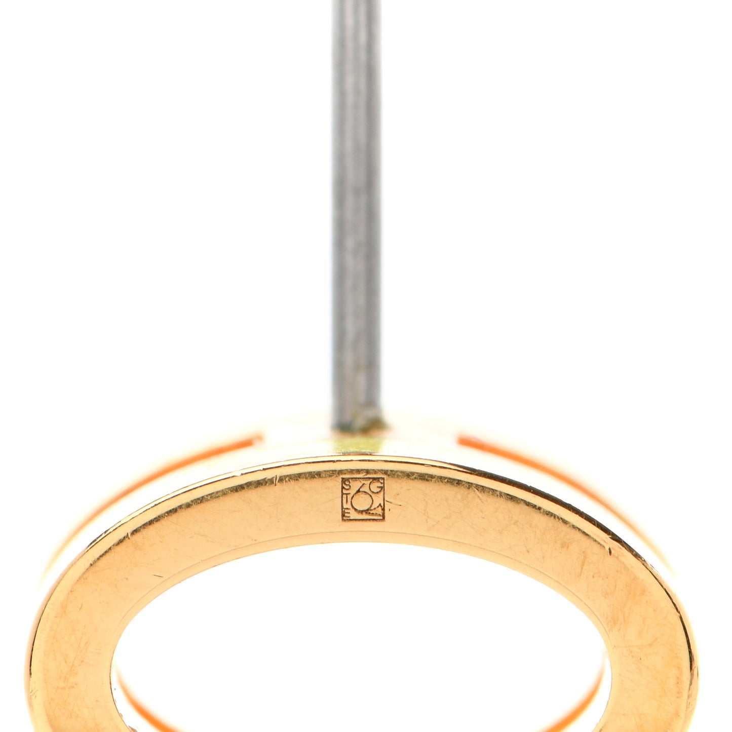 Gold Lacquered Mini Pop H Earrings Jaune Sature