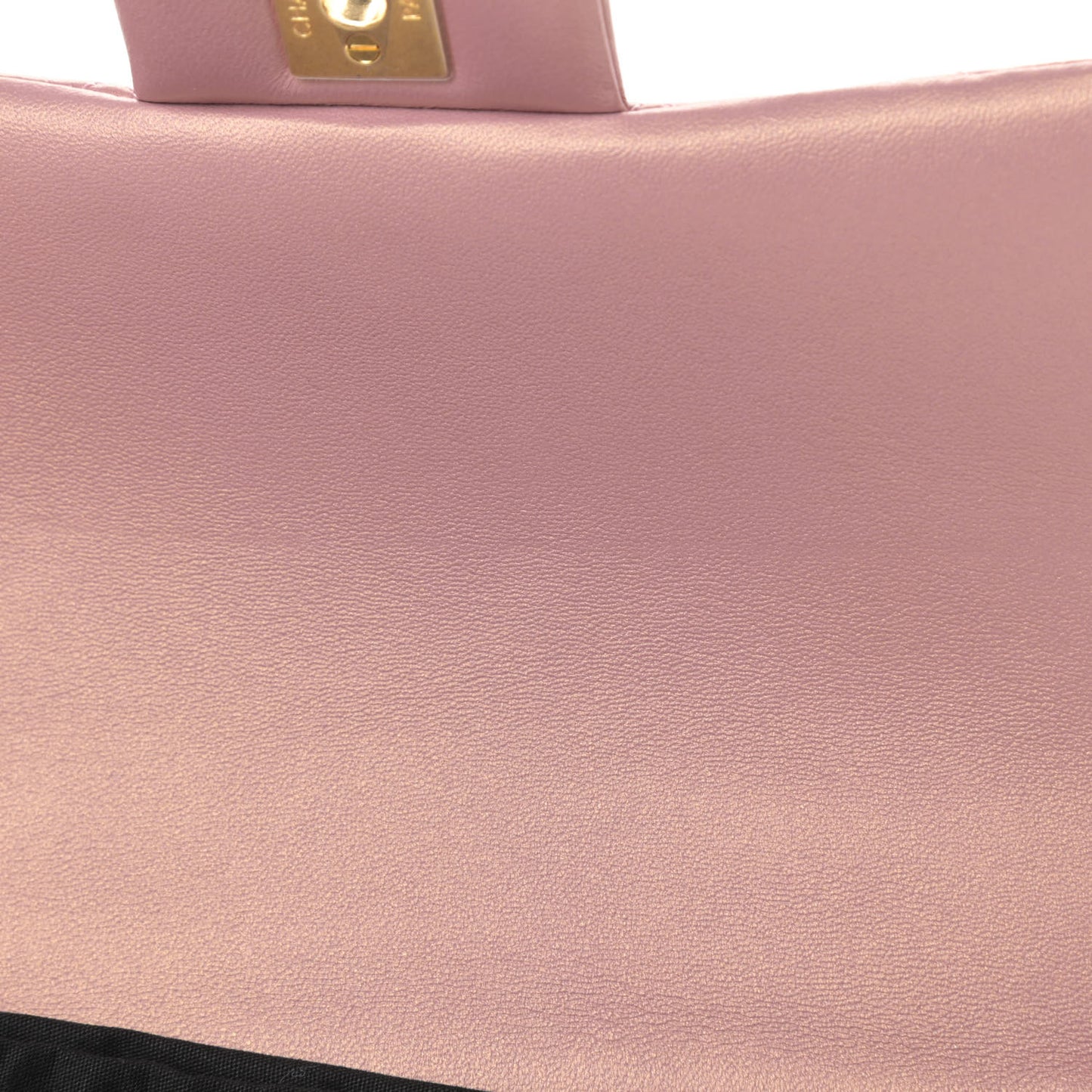 Iridescent Lambskin Quilted Mini Top Handle Rectangular Flap Pink