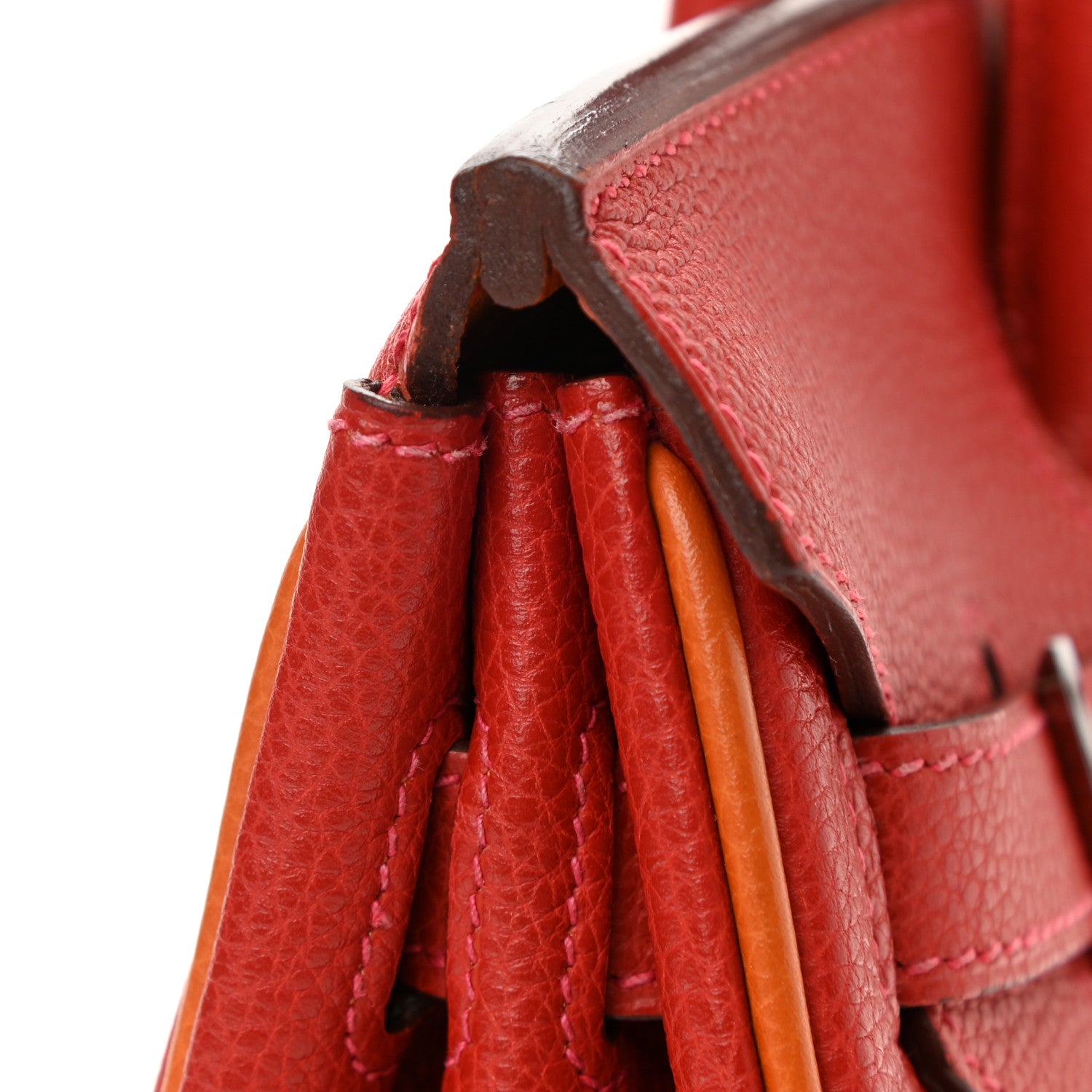 Hermes Togo Bi-Color Birkin 30 Rouge Casaque Potiron 15 of 17