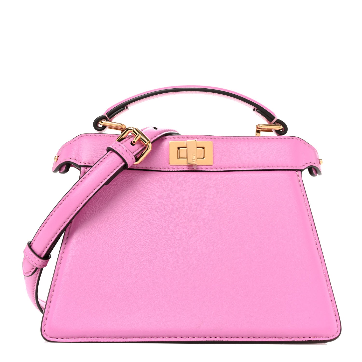 Fendi Shiny Nappa Petite Peekaboo I SEE U Satchel Rosa 1 of 9