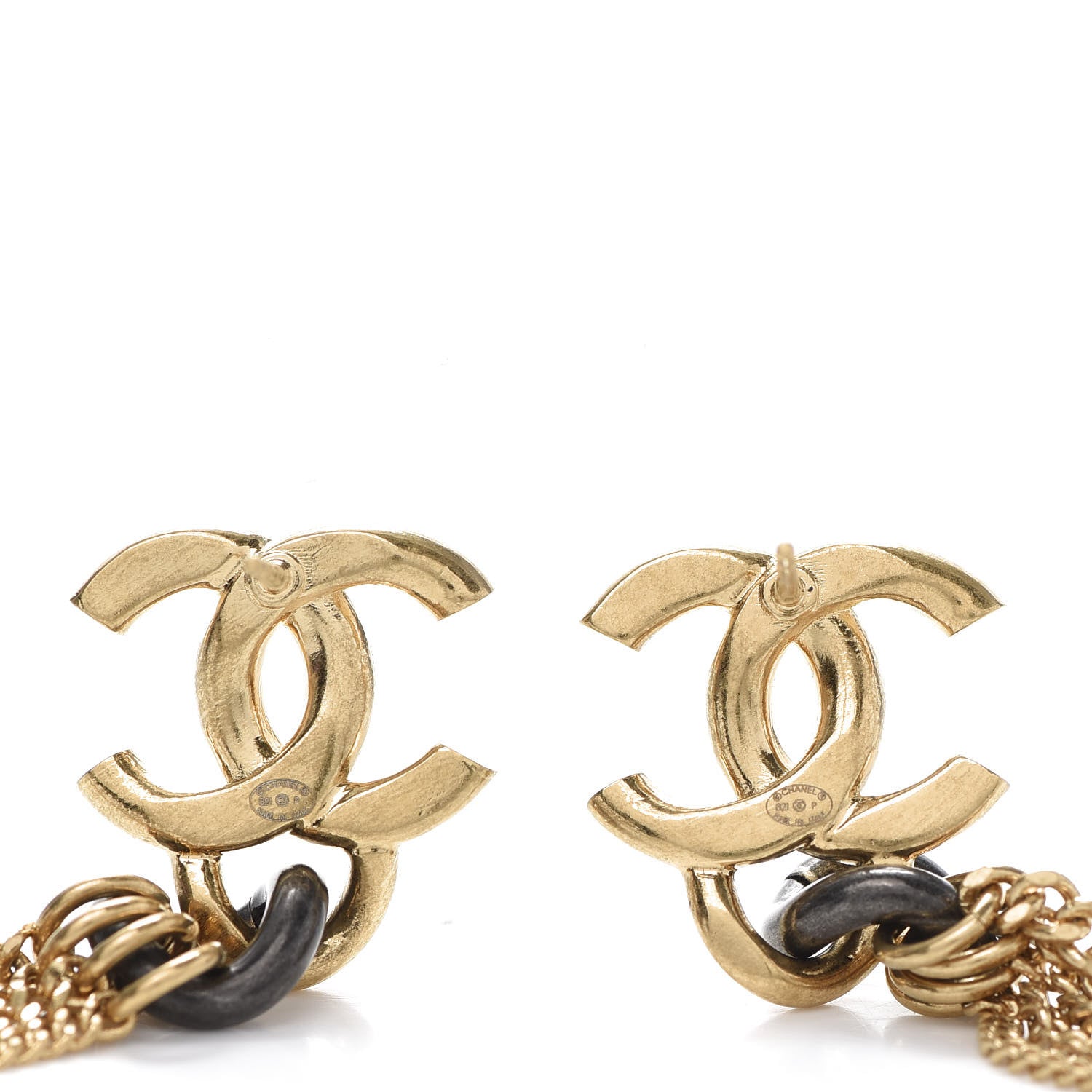 Chanel Chain CC Dangle Earrings Gold 3 of 5