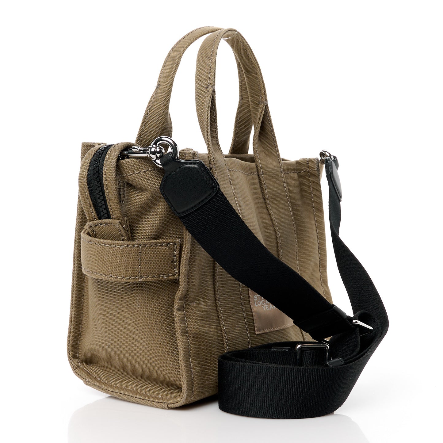 Cotton Canvas Small The Traveler Tote Bag Slate Green