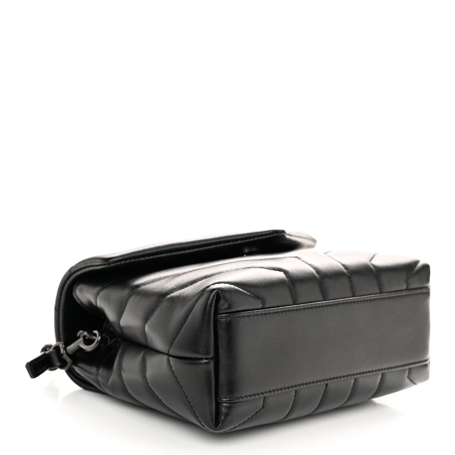 Saint Laurent Calfskin Y Quilted Monogram Monochrome Toy Loulou Crossbody Bag Black 4 of 11