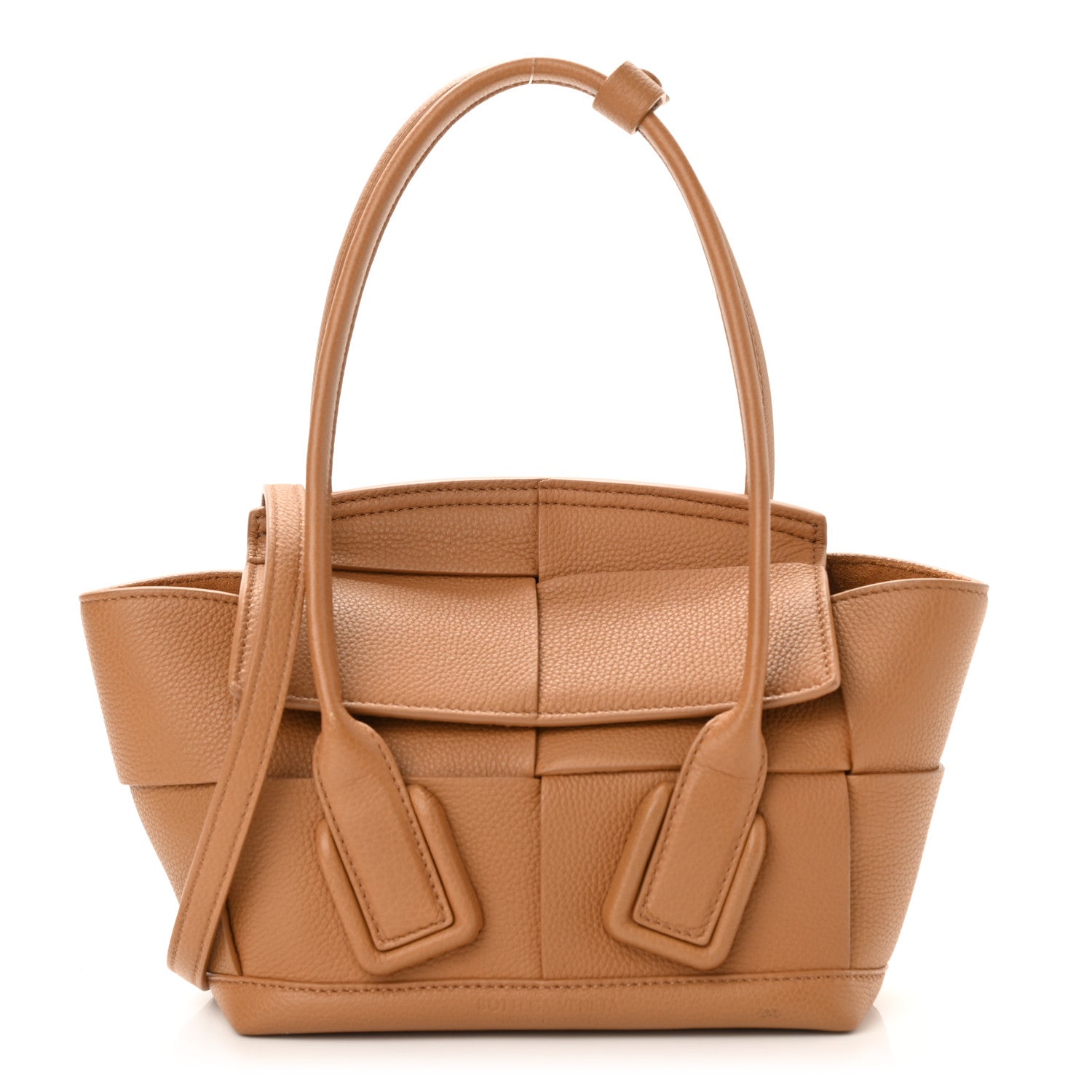 Bottega Veneta Grained Calfskin Maxi Intrecciato Mini Arco Caramel 1 of 10