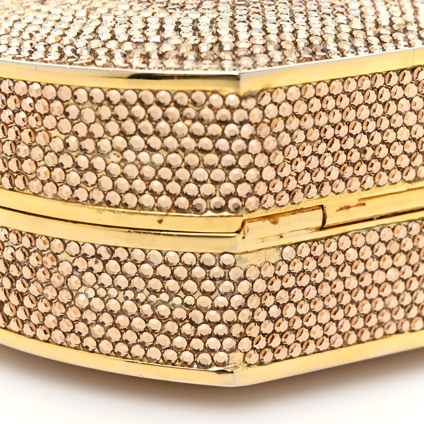 Swarovski Crystal Minaudiere Clutch Gold
