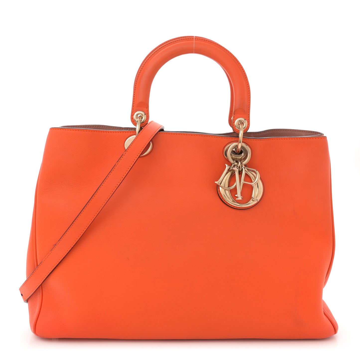 Smooth Calfskin Large Diorissimo Tote Orange