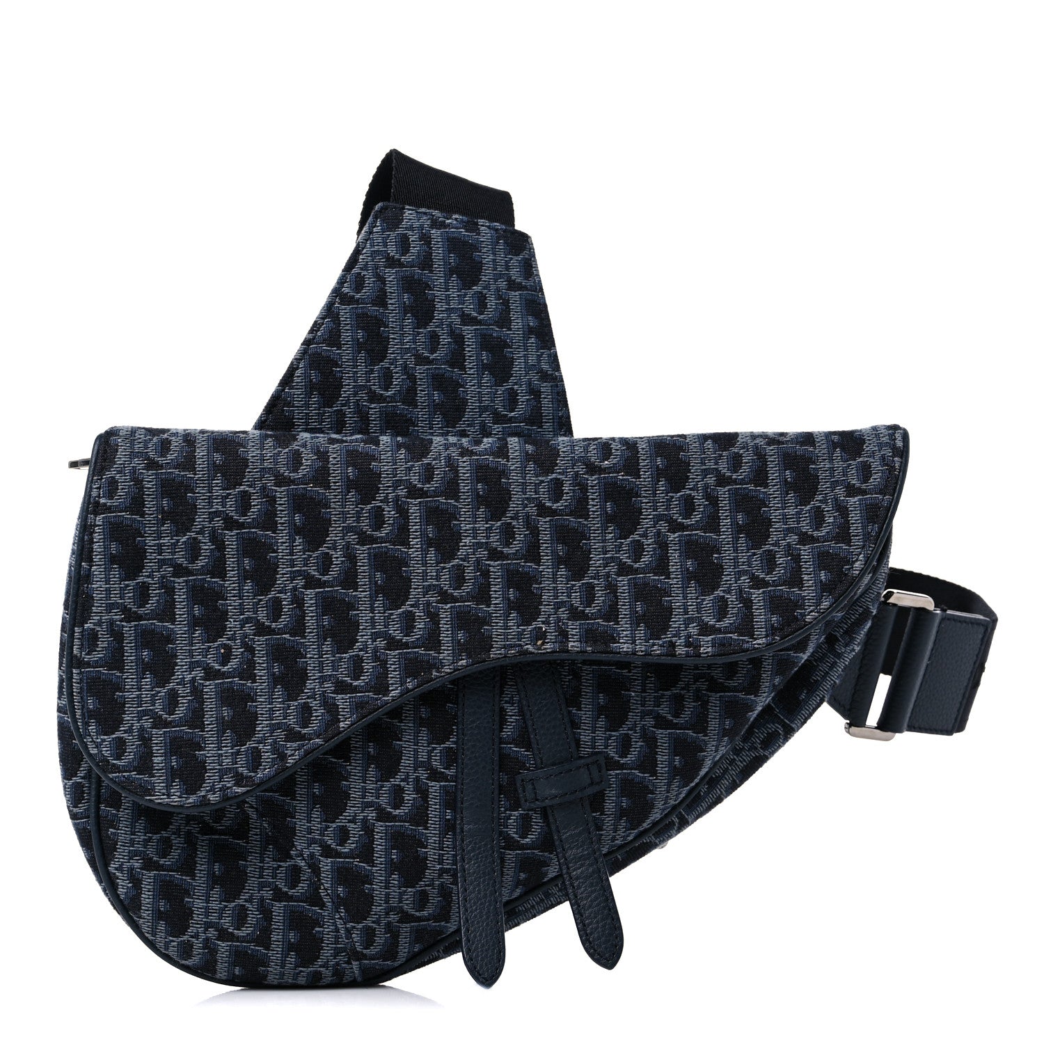 Christian Dior Oblique Mens Saddle Bag Blue 1 of 13