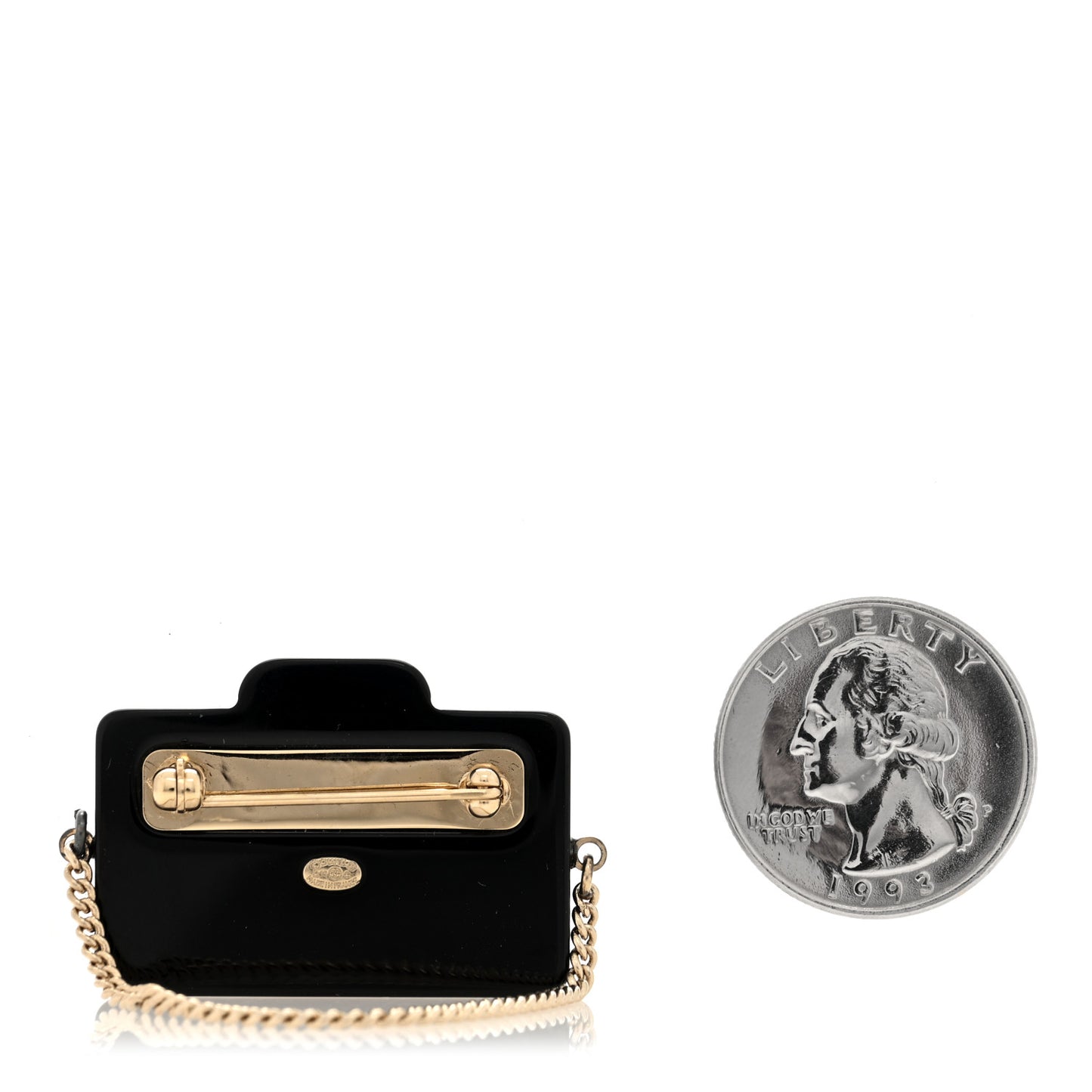 Resin Camera CC Brooch Gold Black
