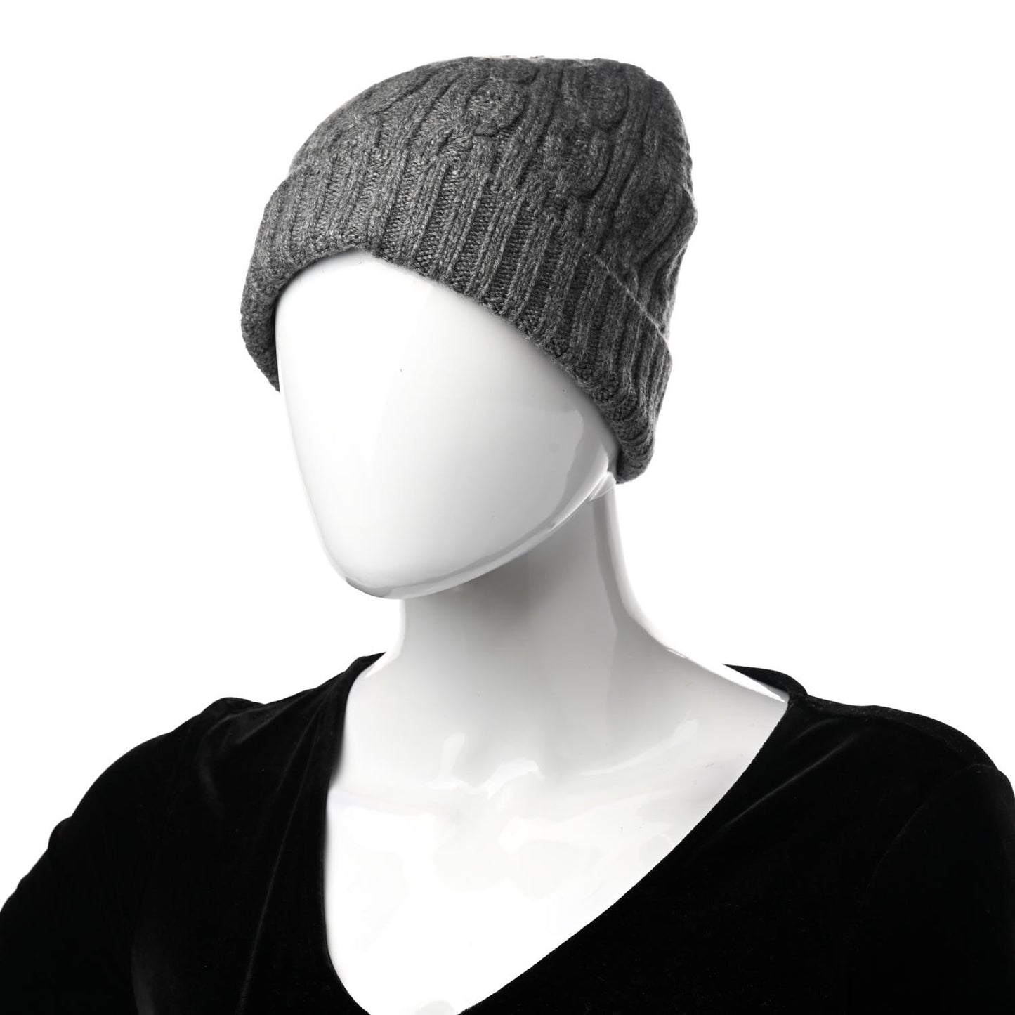 Cashmere Beanie Hat M Grey