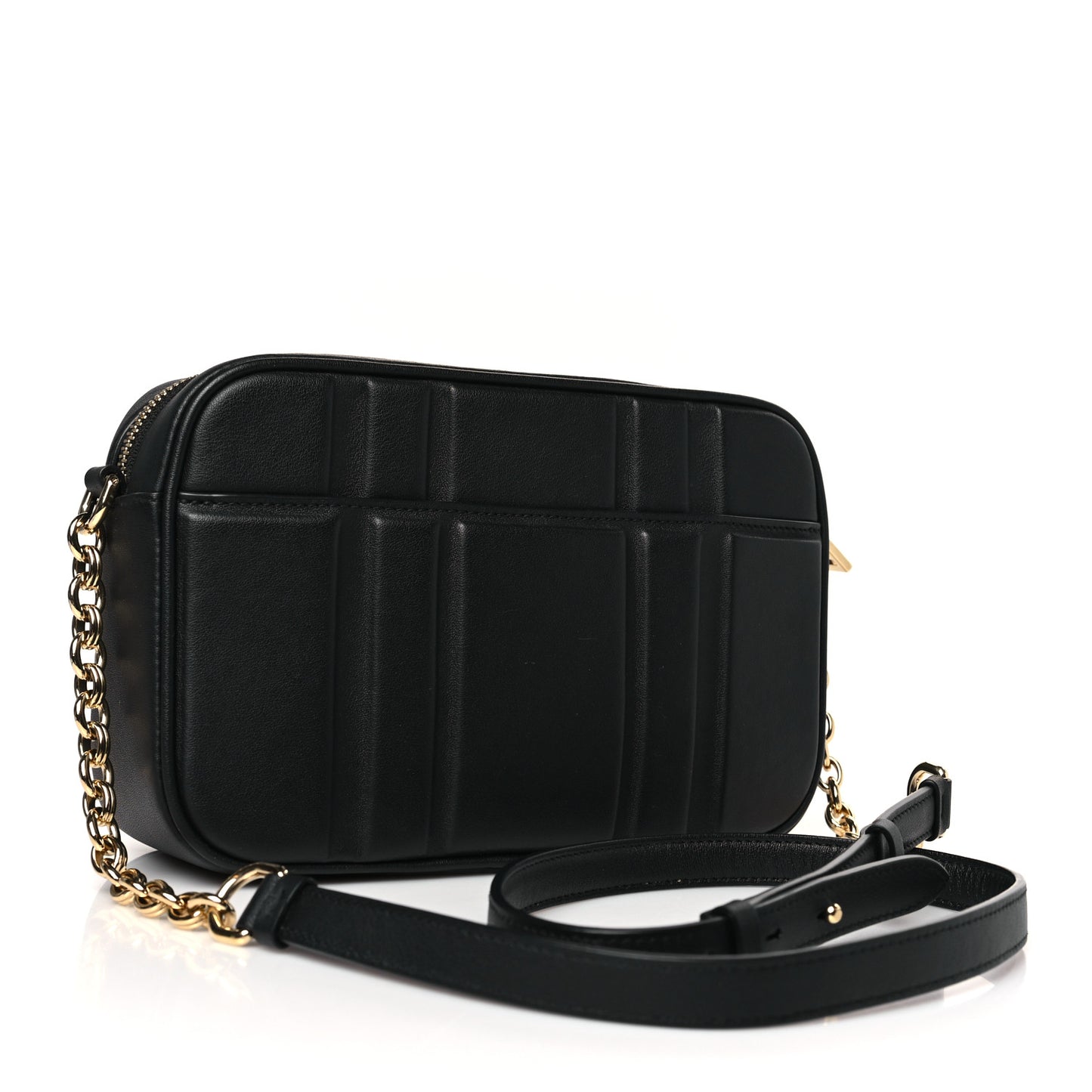 Calfskin Quilted Medium Gancini Camera Case Black