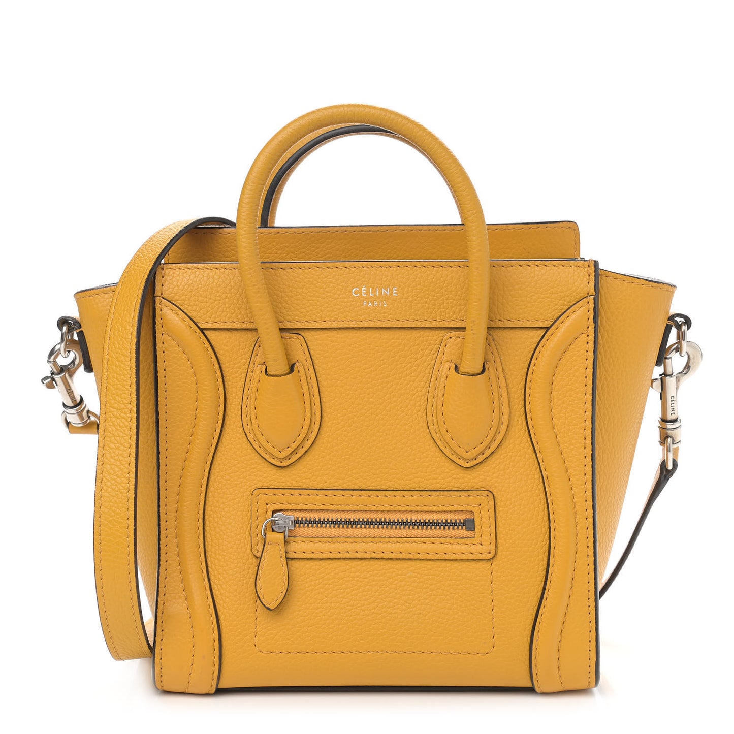 Drummed Calfskin Nano Luggage Ocre