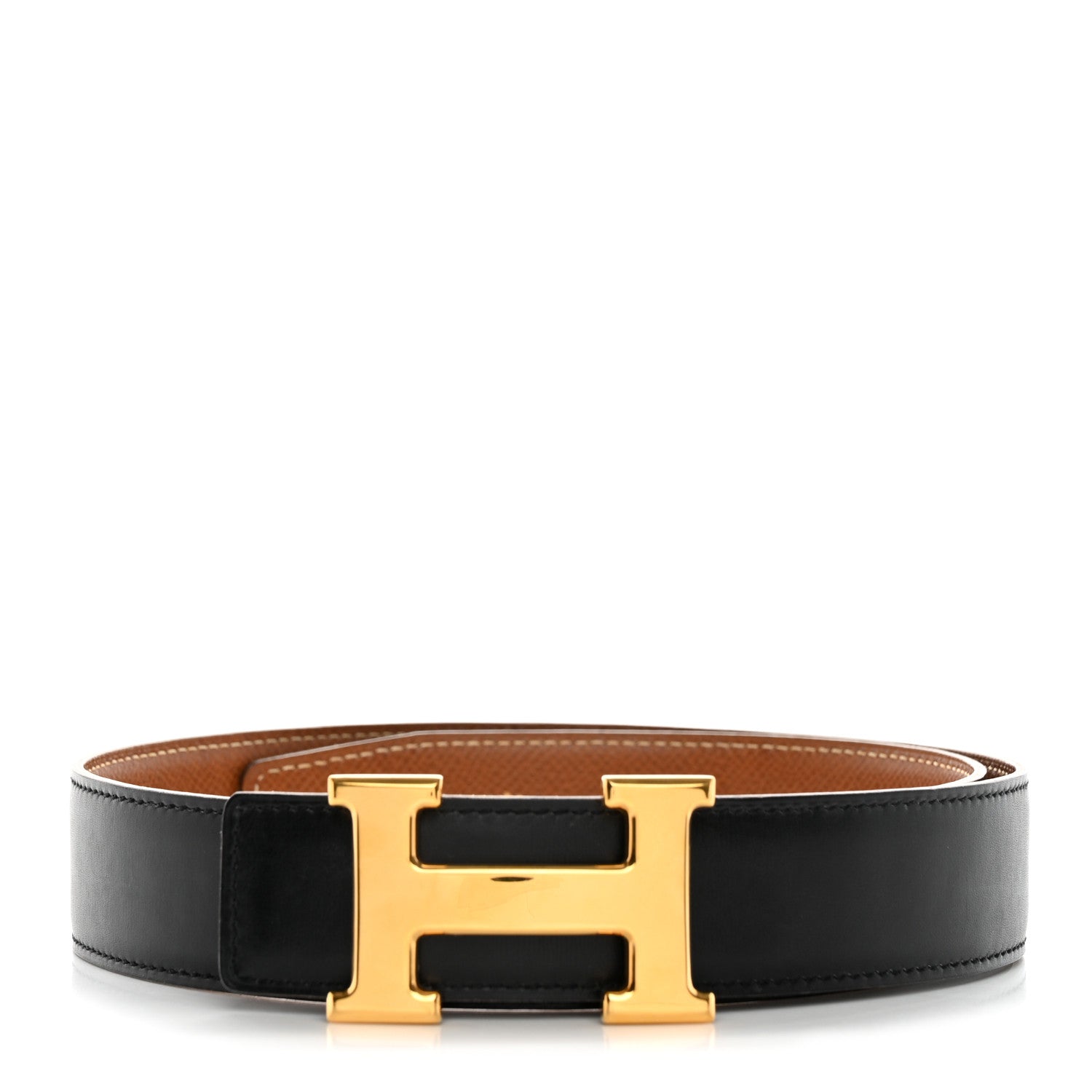 Hermes Box Epsom 32mm Constance H Belt 70 28 Black Gold 1 of 11