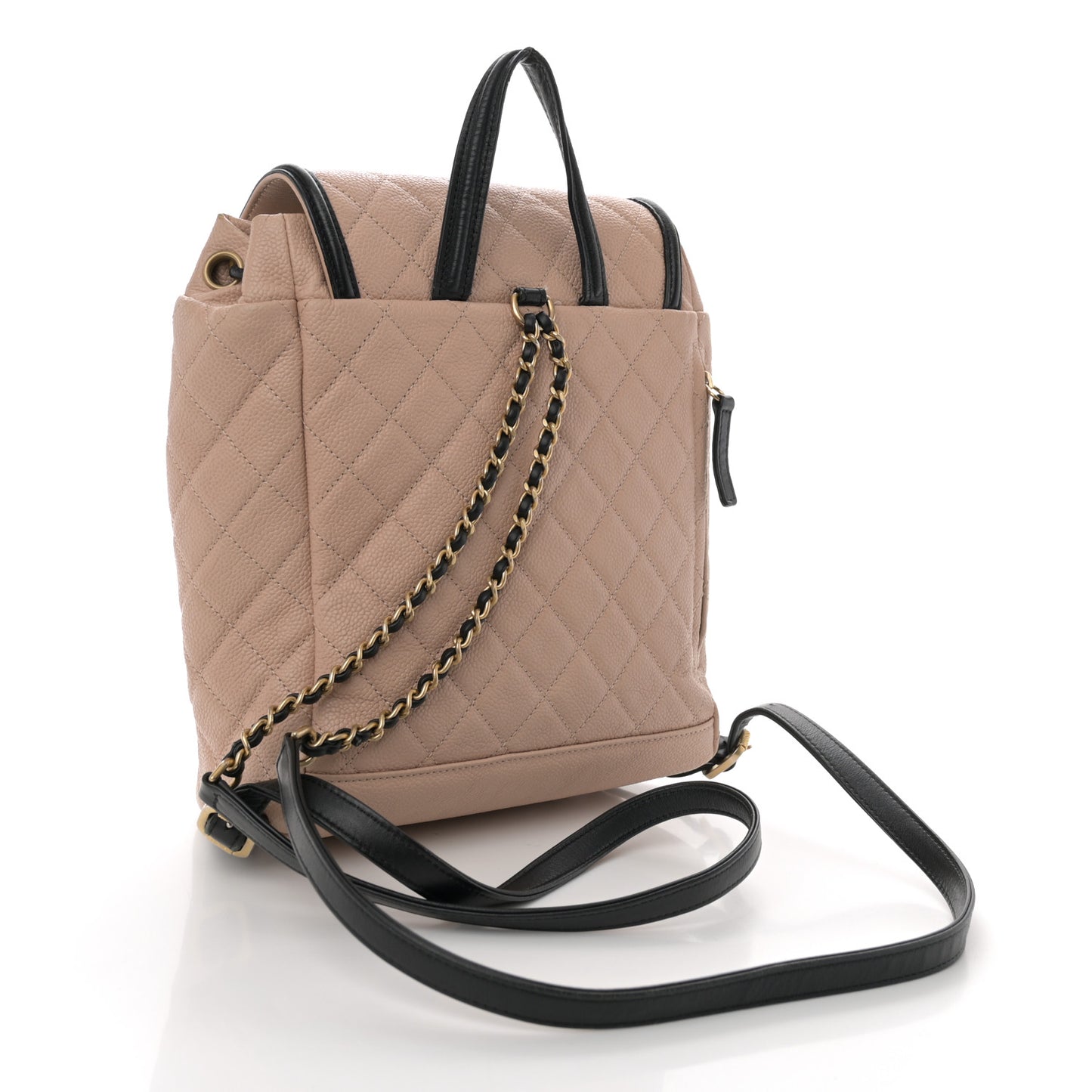 Caviar Quilted Filigree Backpack Beige Black