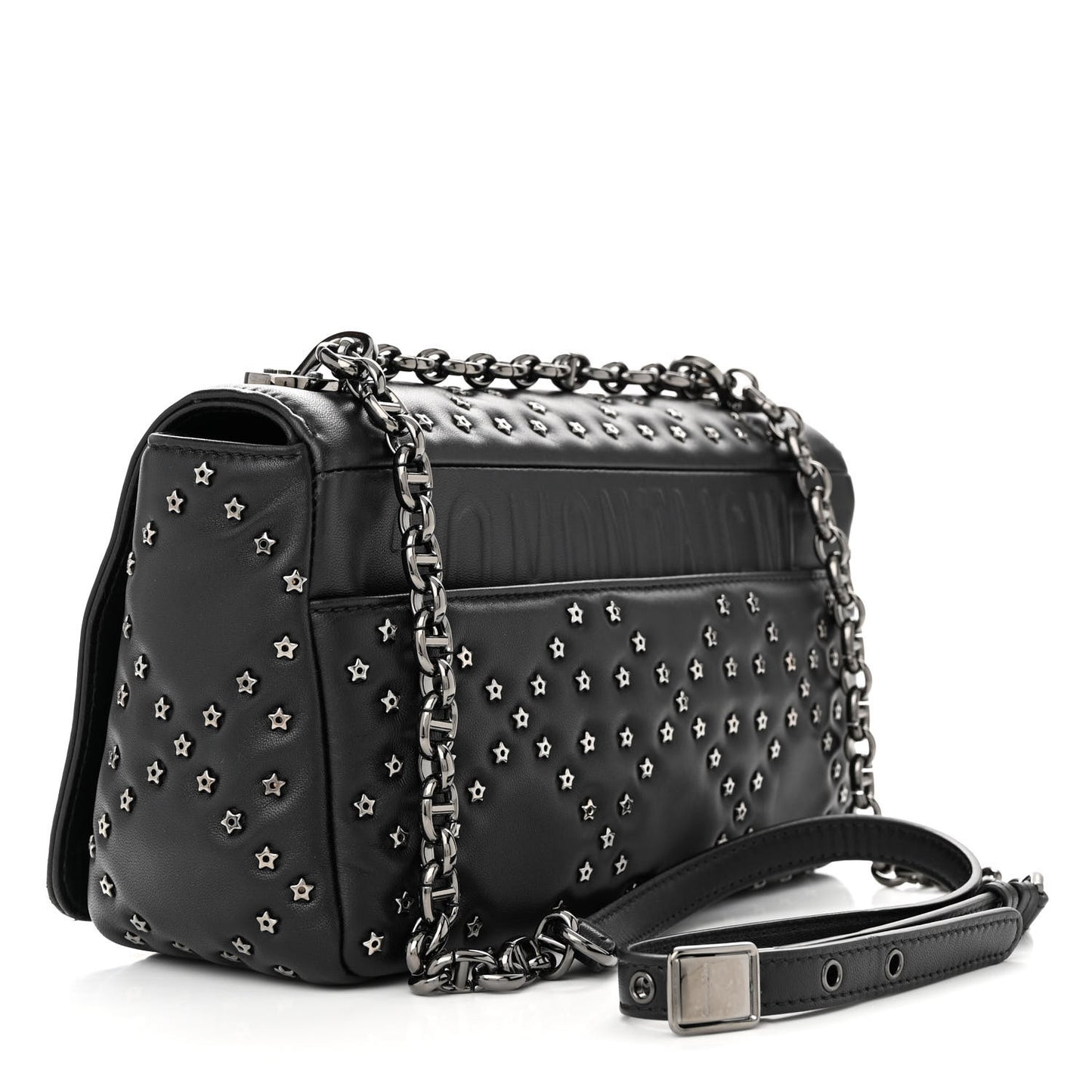 Calfskin Lucky Star Macrocannage Medium Caro Bag Black