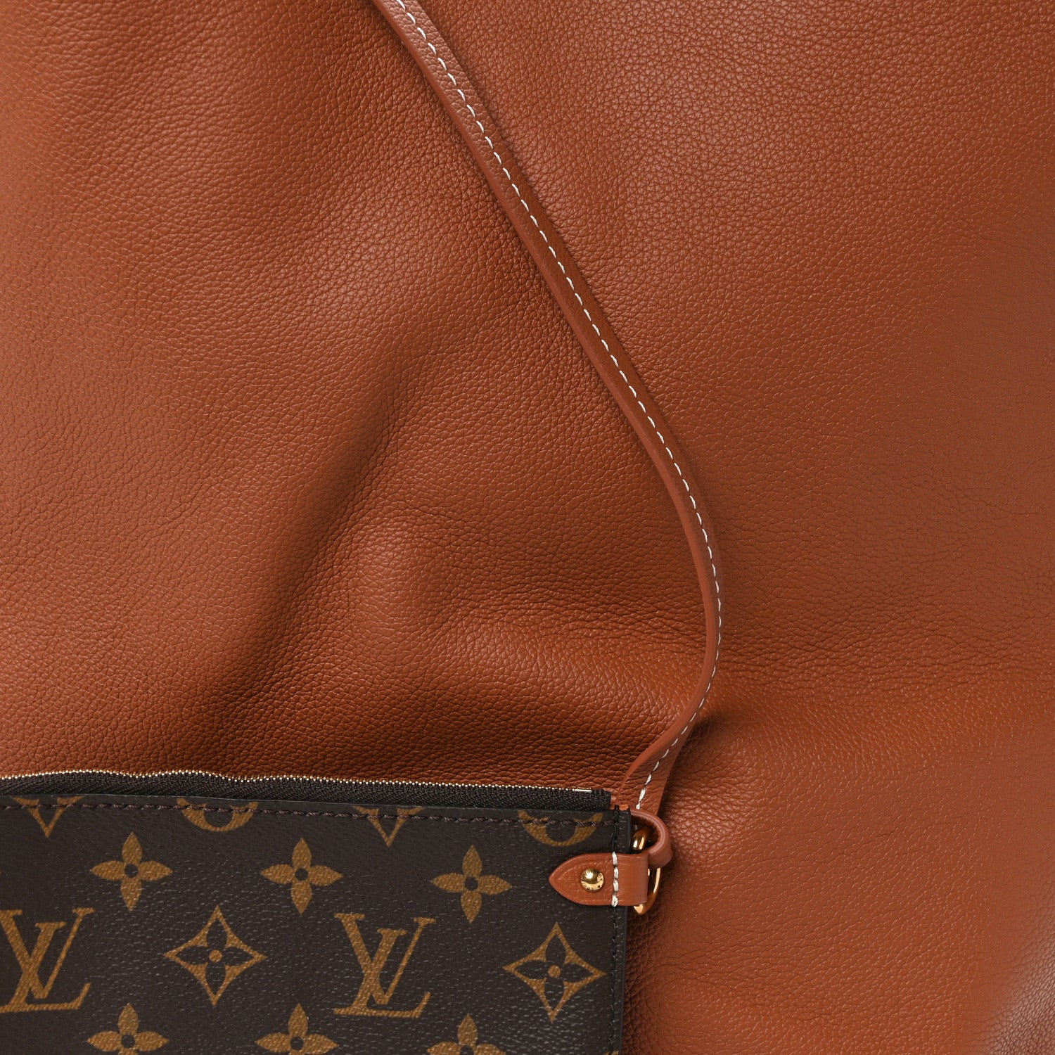 Louis Vuitton Grained Calfskin Low Key Hobo MM Cognac 9 of 16