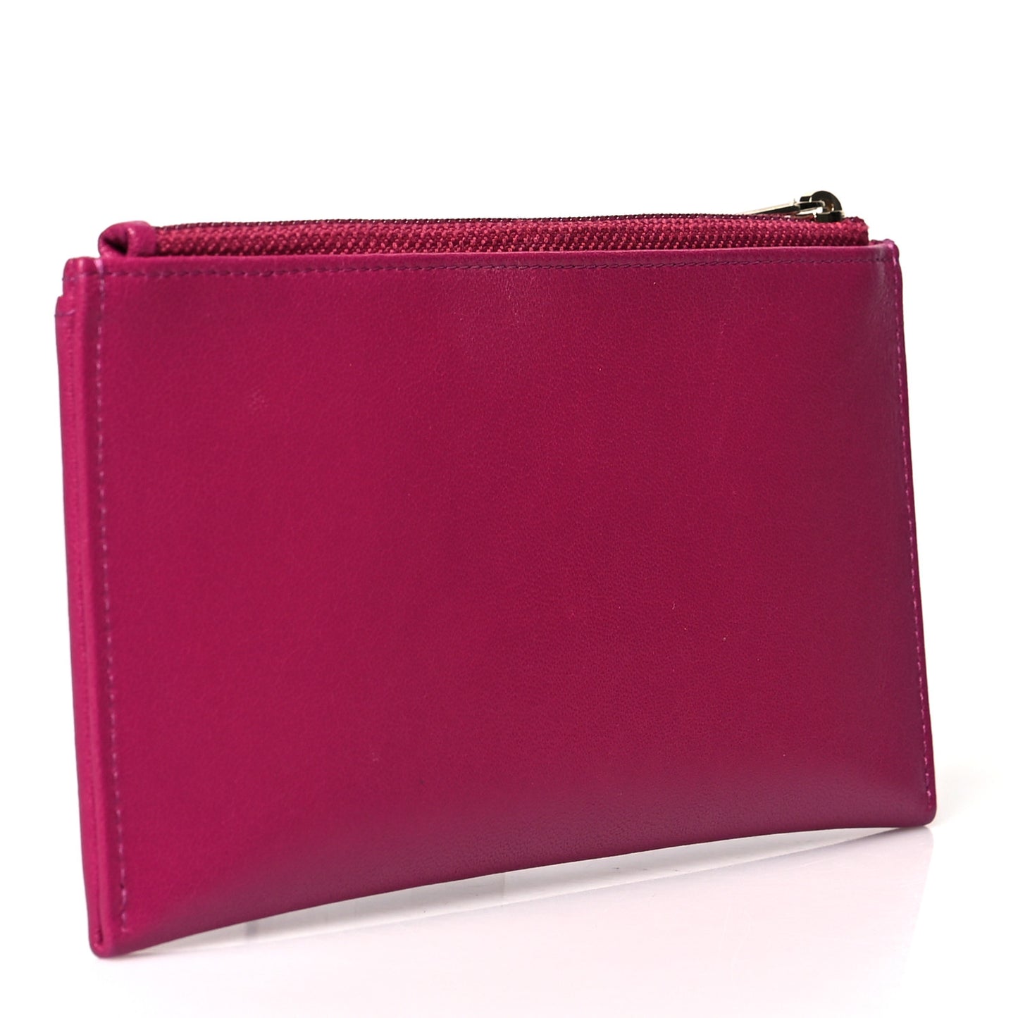 Calfskin Timeless CC Zip Pouch Fuchsia