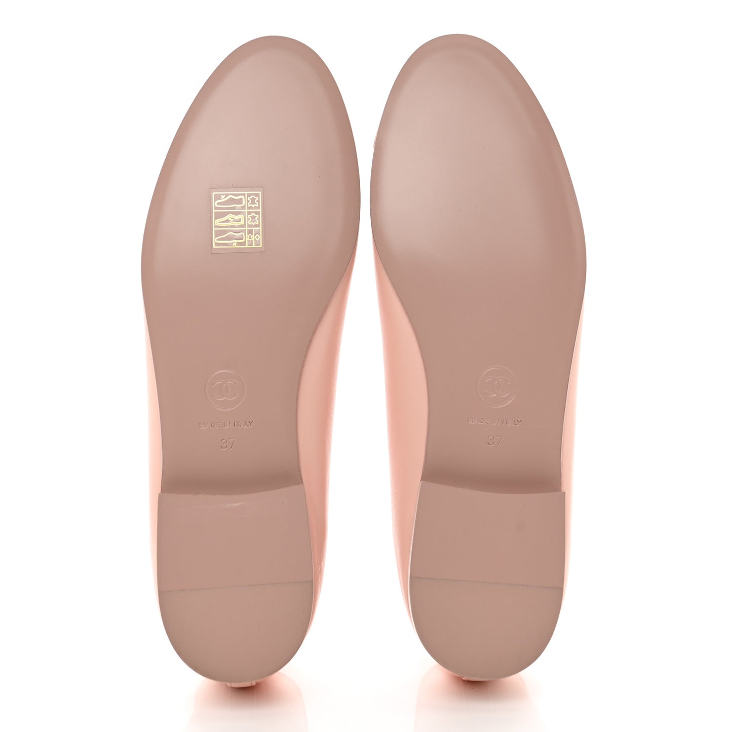 Lambskin Cap Toe CC Ballerina Flats 37 Light Pink Dark Pink