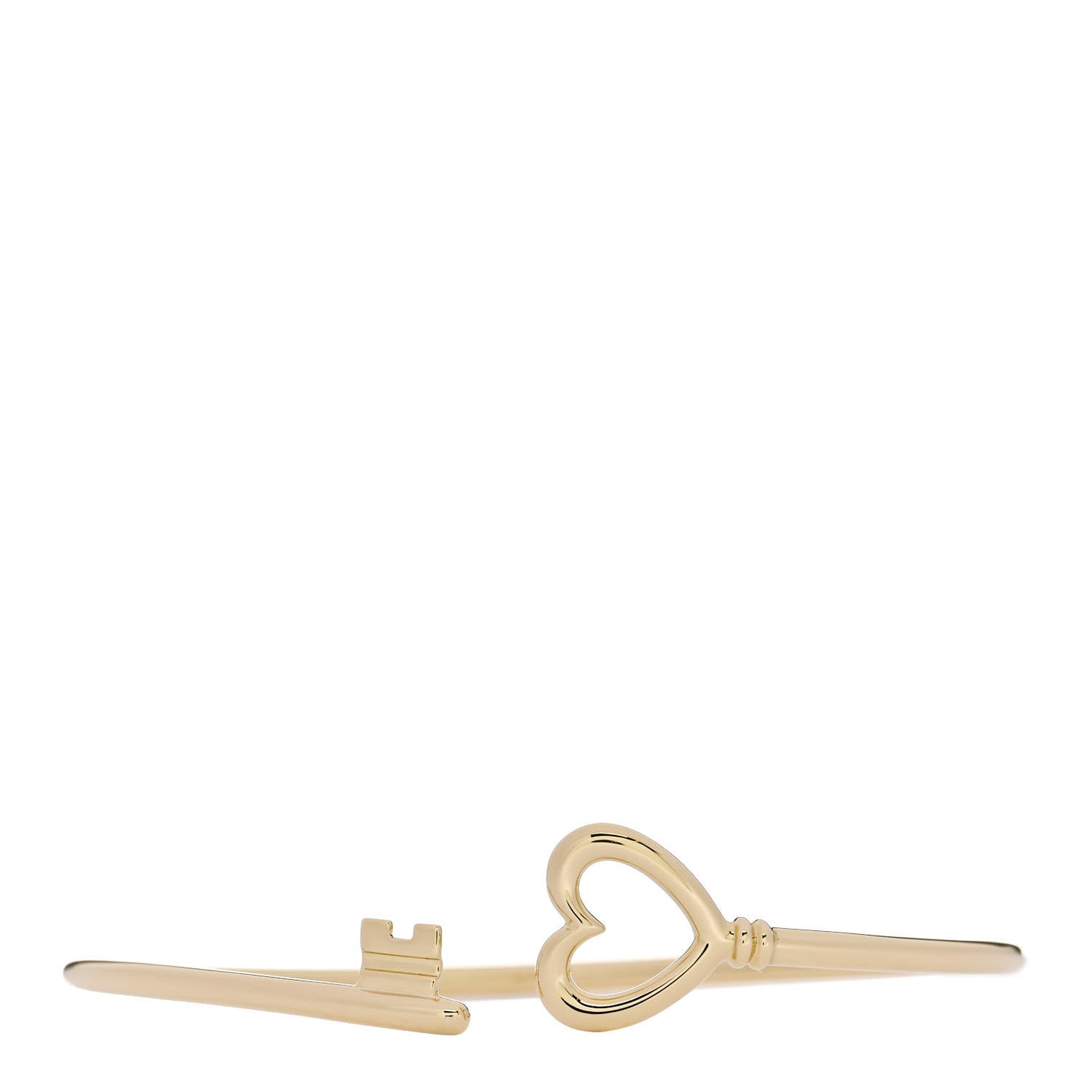 18K Yellow Gold Wire Heart Key Bracelet