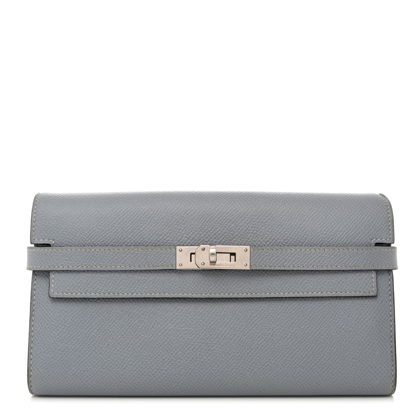 Epsom Kelly Longue Wallet Bleu Lin