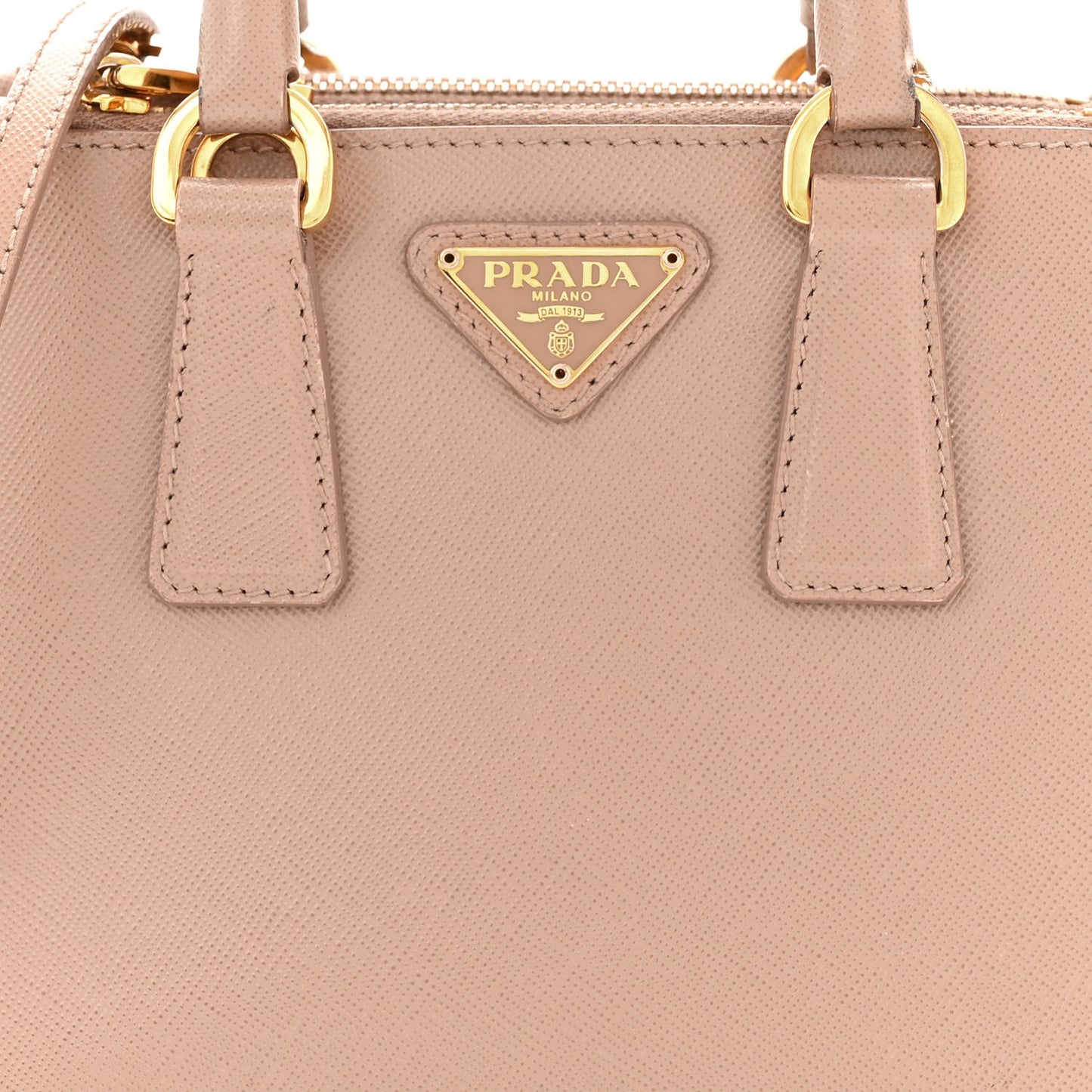 Saffiano Lux Micro Galleria Double Zip Tote Cammeo
