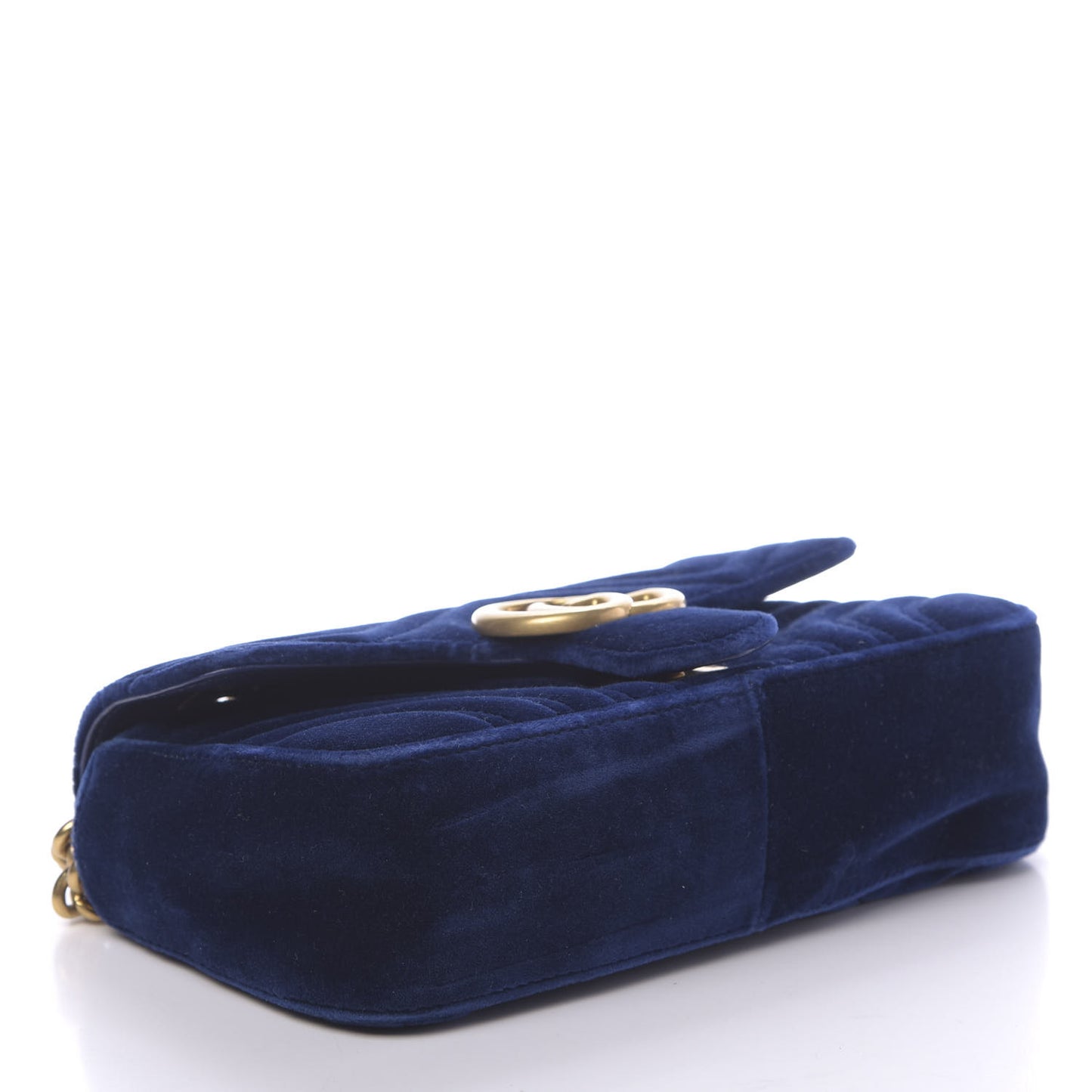 Velvet Matelasse Mini GG Marmont Shoulder Bag Cobalt Blue