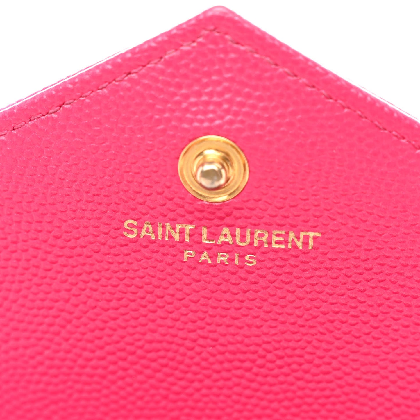 Grain De Poudre Matelasse Chevron Monogram Chain Wallet Lipstick Fuchsia