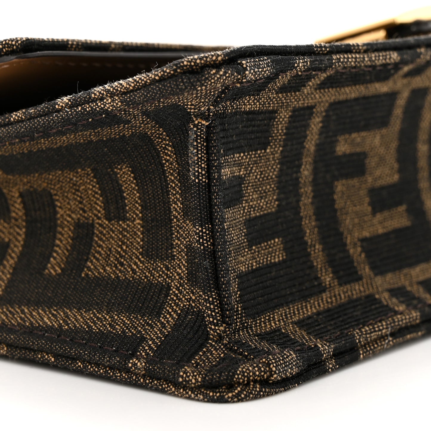 Fabric Jacquard FF 1974 Wallet On Chain Tobacco Moro