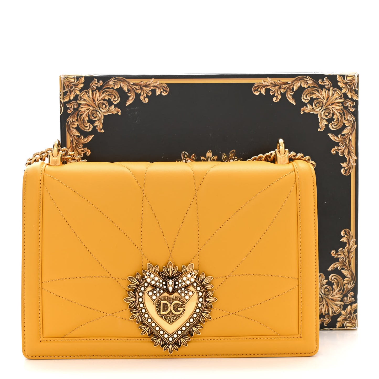 Calfskin Large Devotion Crossbody Bag Yellow