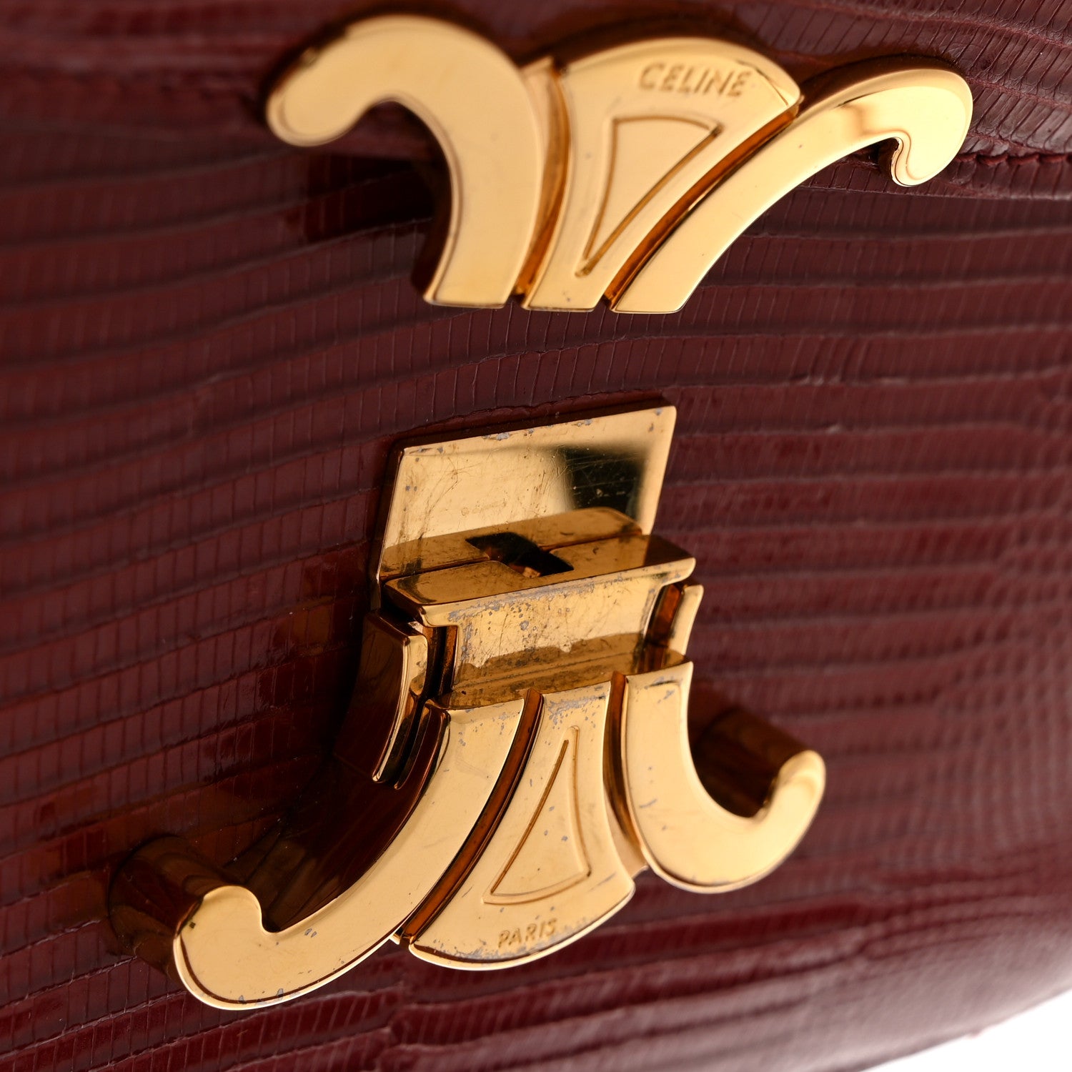 Celine Lizard Medium Triomphe Light Burgundy 12 of 12