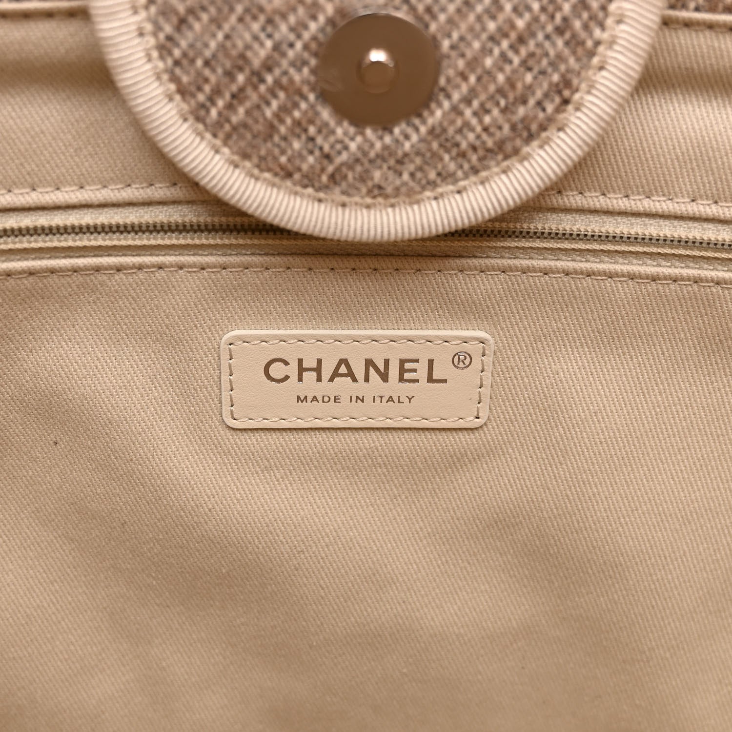 Chanel Mixed Fibers Calfskin Medium Deauville Tote Light Grey 6 of 10