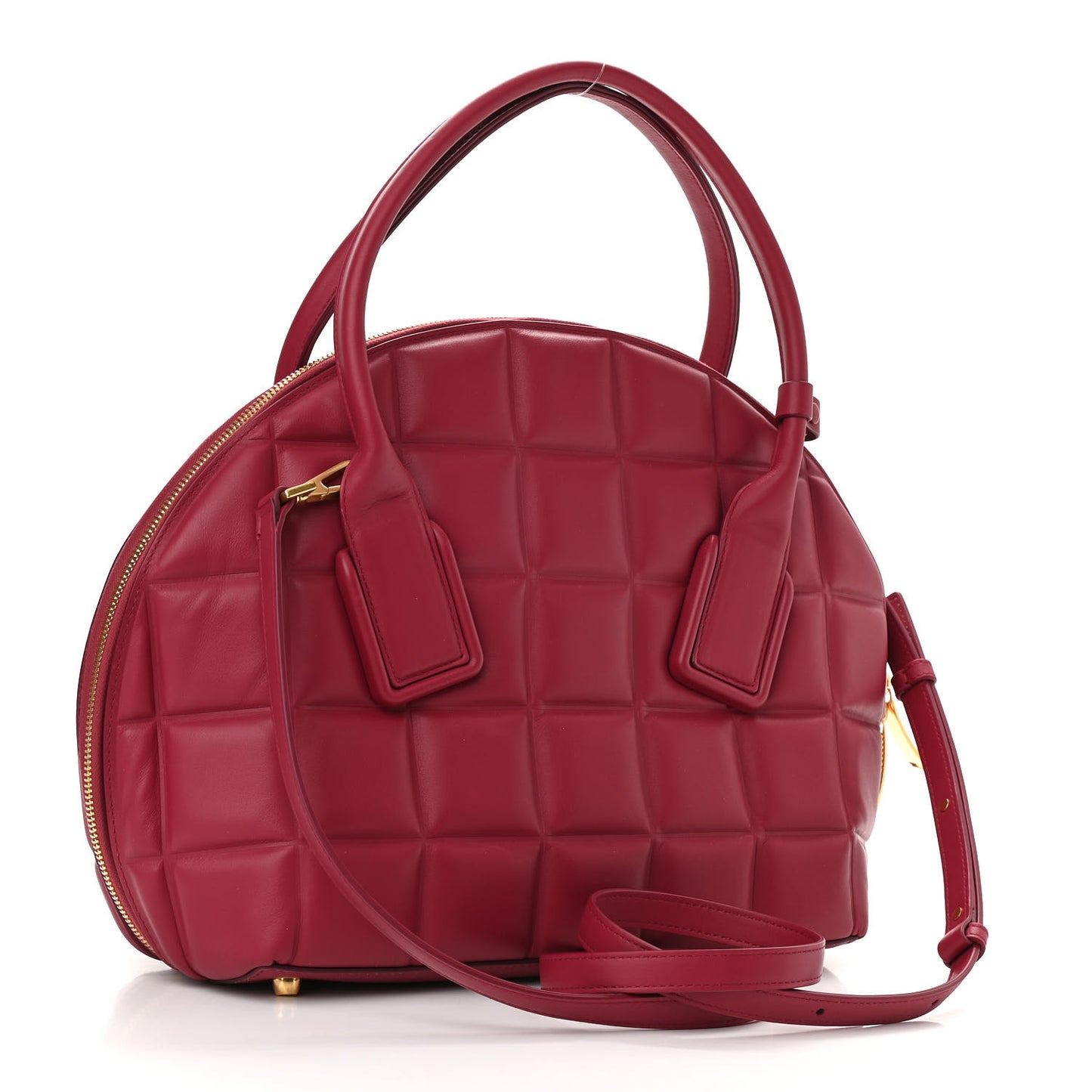 Butter Calfskin Padded Swoop Amaranto