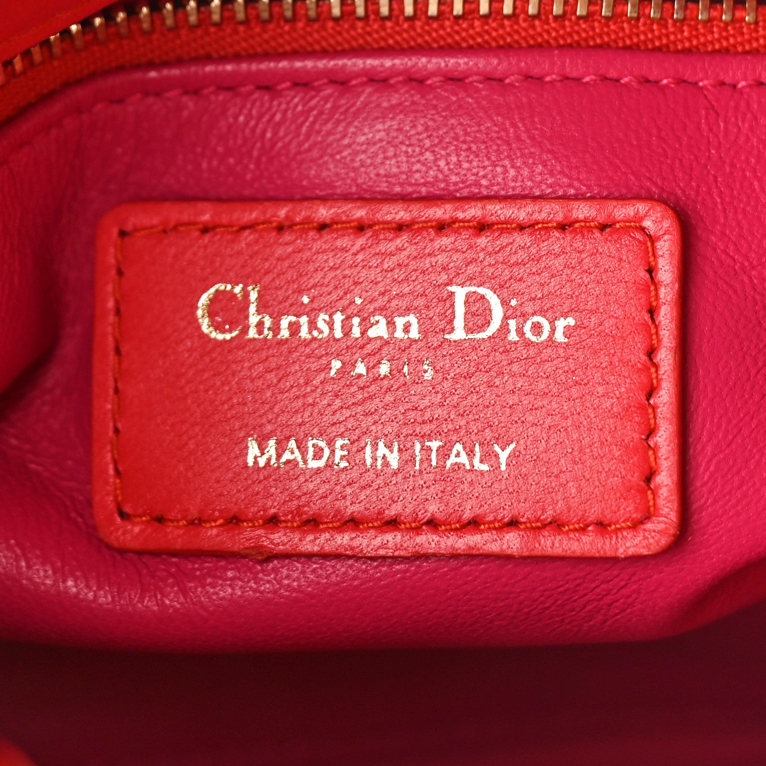 Christian Dior Lambskin Cannage Mini Bi-Color Lady Dior Red Fuchsia 6 of 11