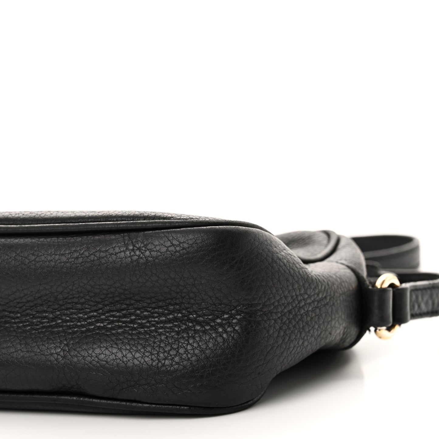 Pebbled Calfskin Small Soho Disco Bag Black