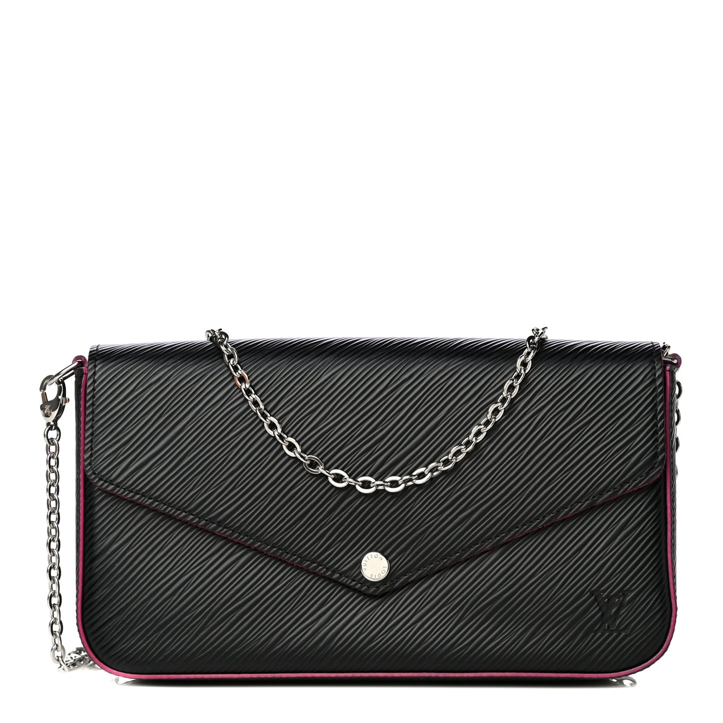 Epi Pochette Felicie Black Hot Pink