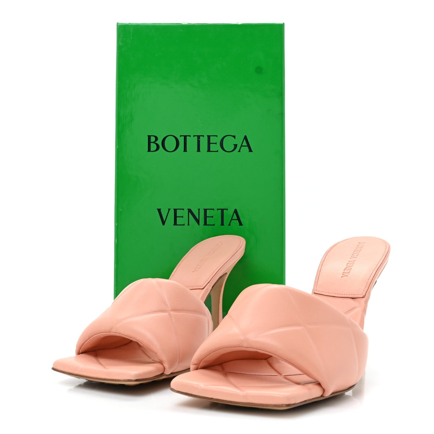 Nappa Quilted Rubber Lido Mule Sandals 40 Blossom