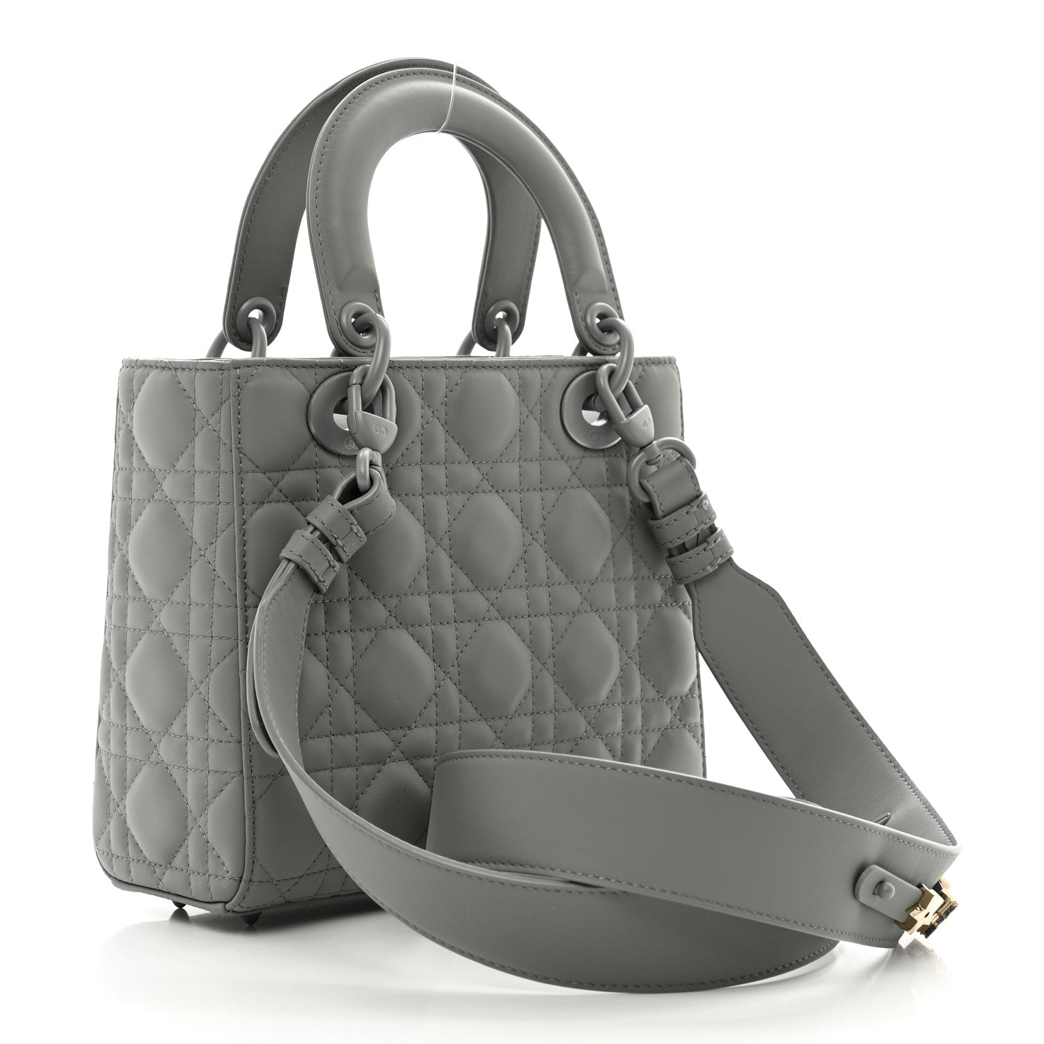 Christian Dior Ultra Matte Calfskin Cannage Small My ABCDior Lady Dior Gray 3 of 9