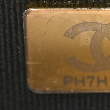 Shiny Caviar Quilted Enamel CC Wallet On Chain WOC Black