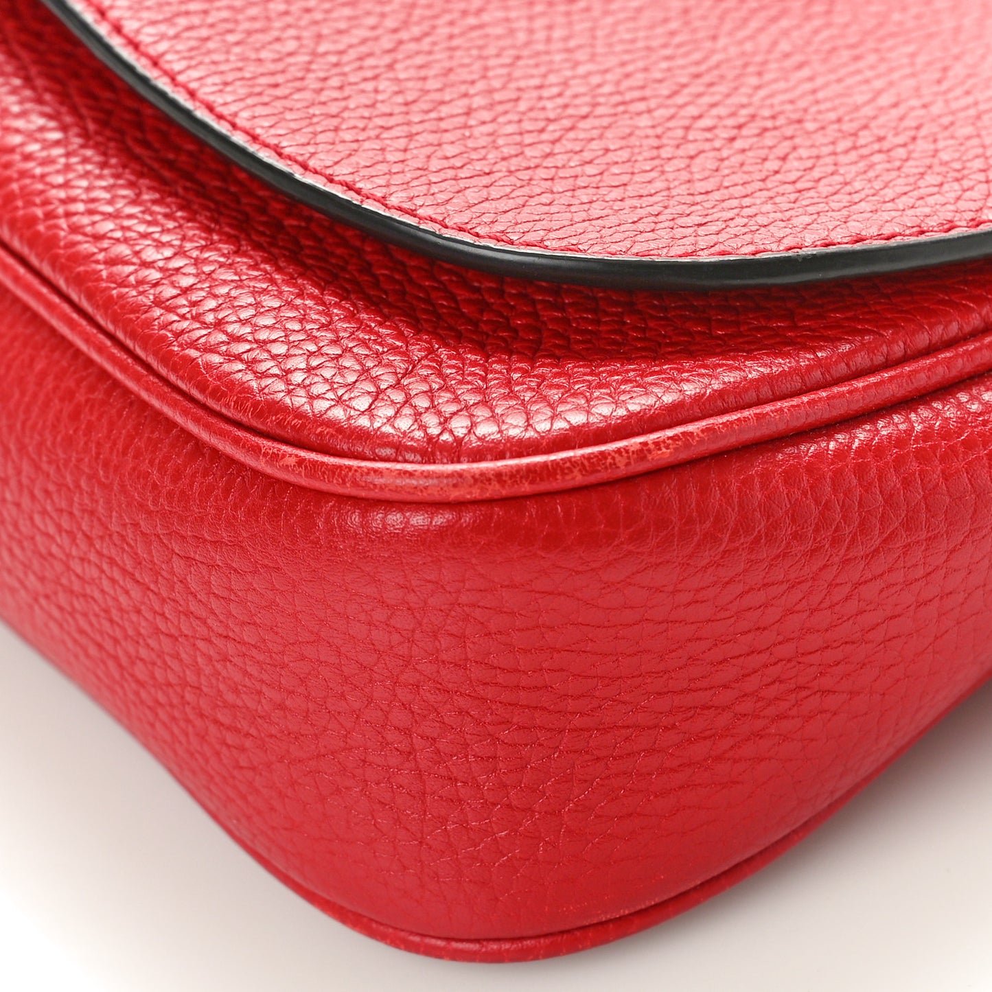Pebbled Calfskin Medium Soho Flap Crossbody Vibrant Red