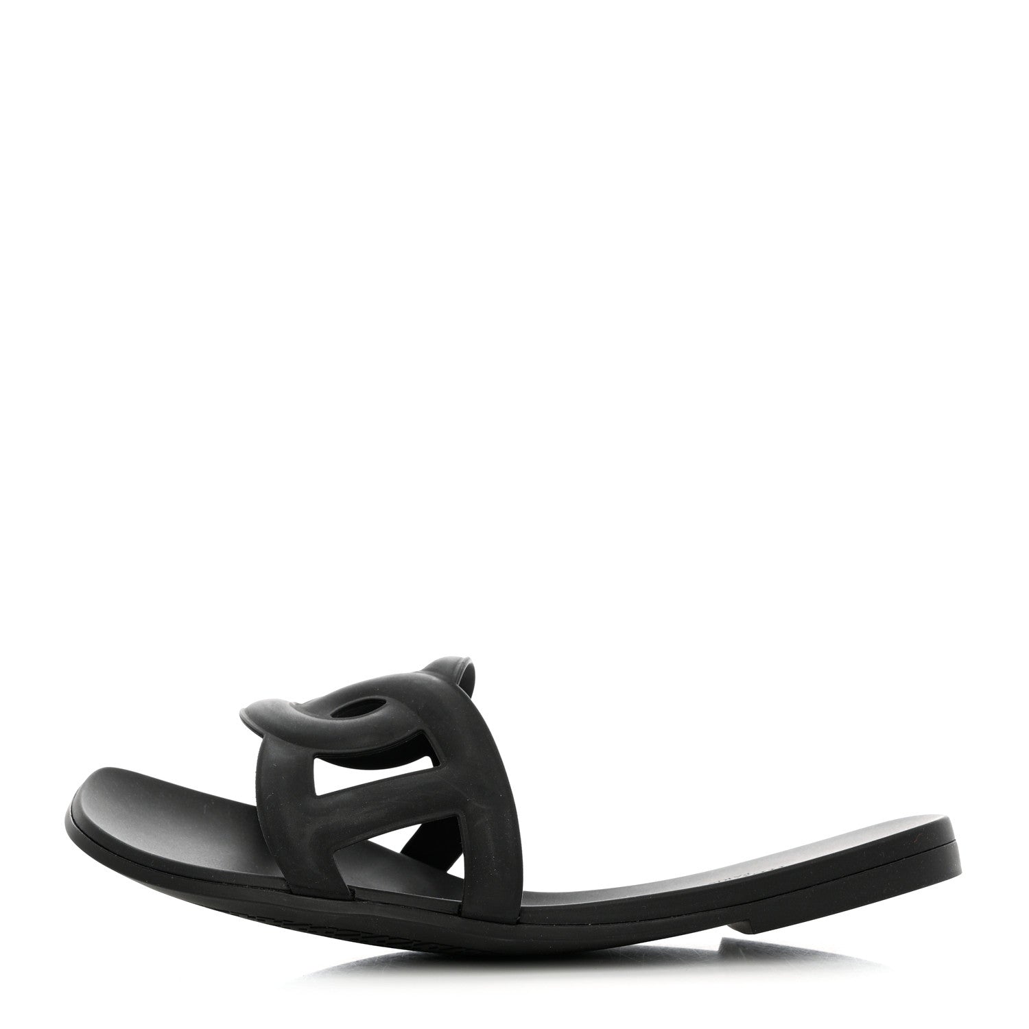 Hermes Rubber Aloha Sandals 38 Black 1 of 9
