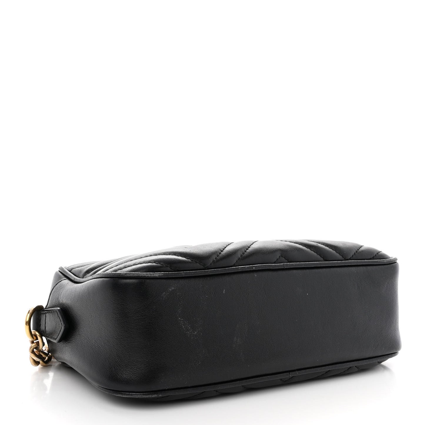 Calfskin Matelasse Small GG Marmont Chain Shoulder Bag Black