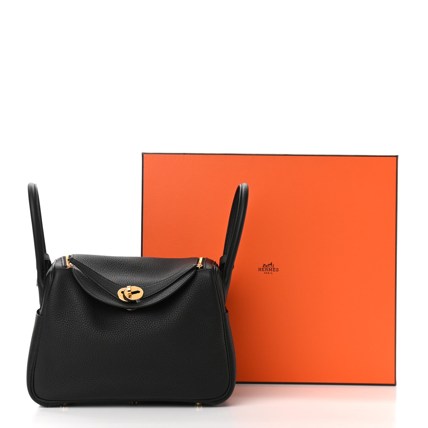 Hermes Taurillon Clemence Lindy 26 Black 11 of 11