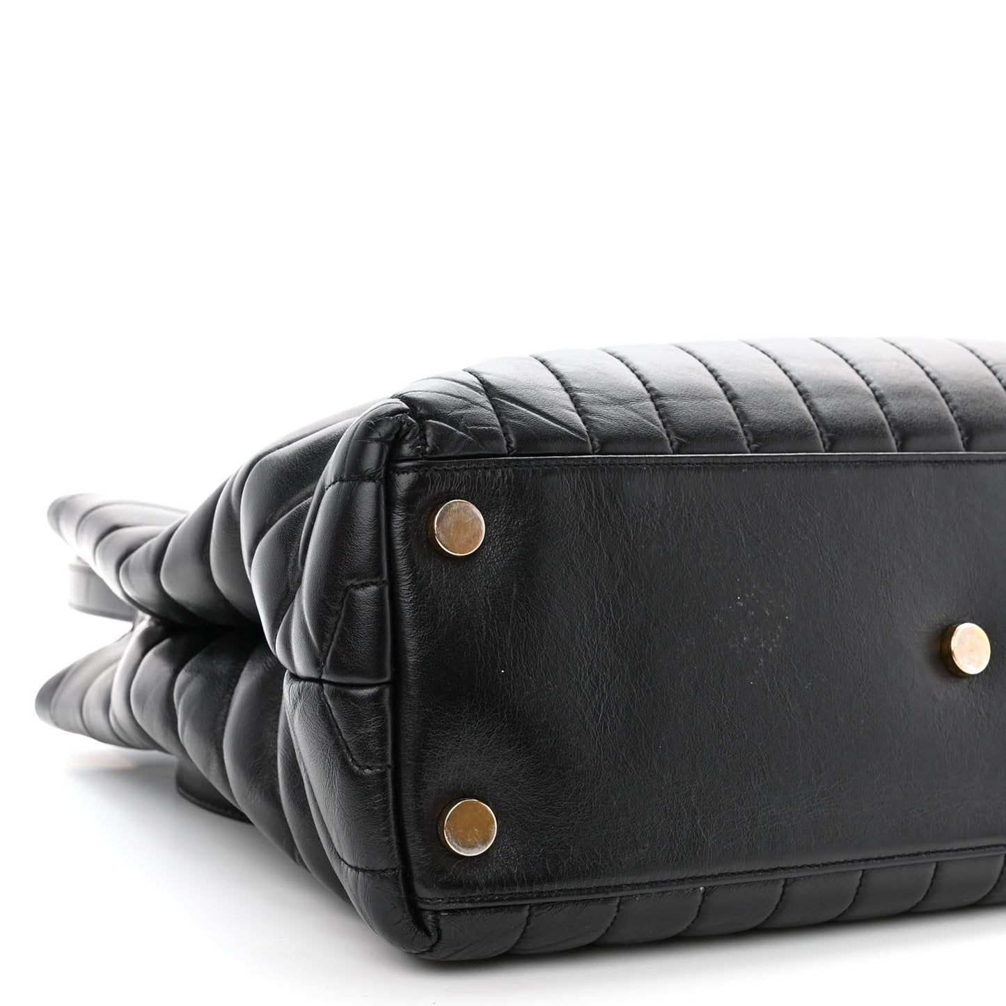 Calfskin Y Quilted Monogram Large Loulou Shopper Black