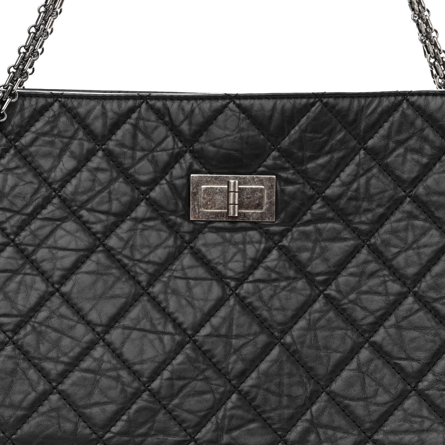 Chanel Aged Calfskin Reissue 2.55 Tote Black 7 of 9