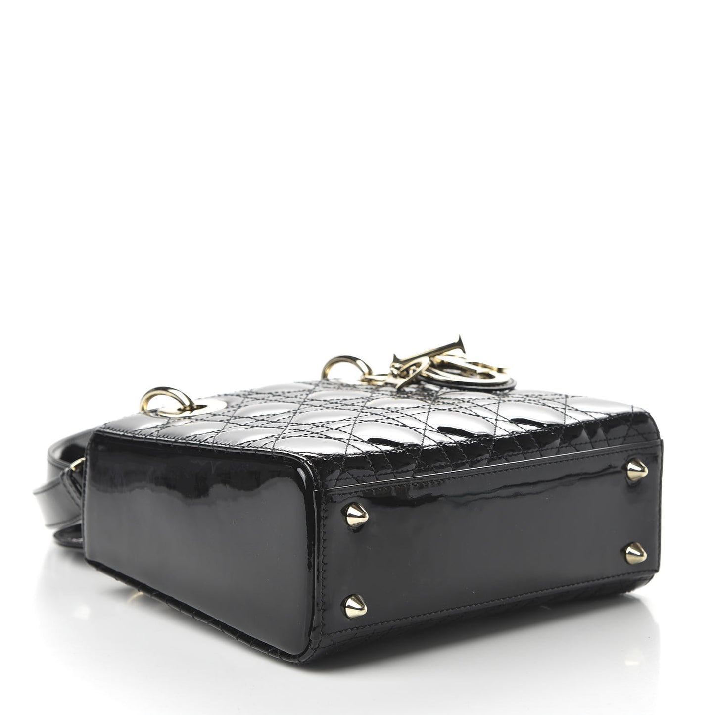 Patent Cannage Small Lady Dior Black