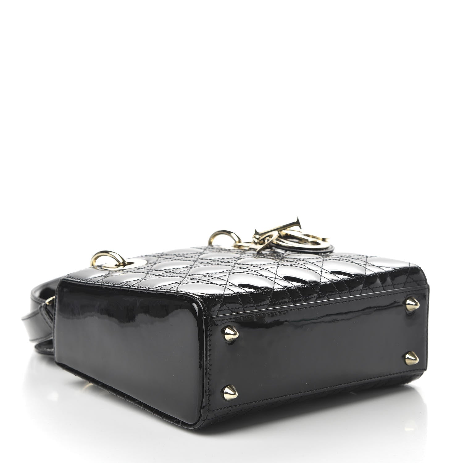 Christian Dior Patent Cannage Small Lady Dior Black 4 of 9