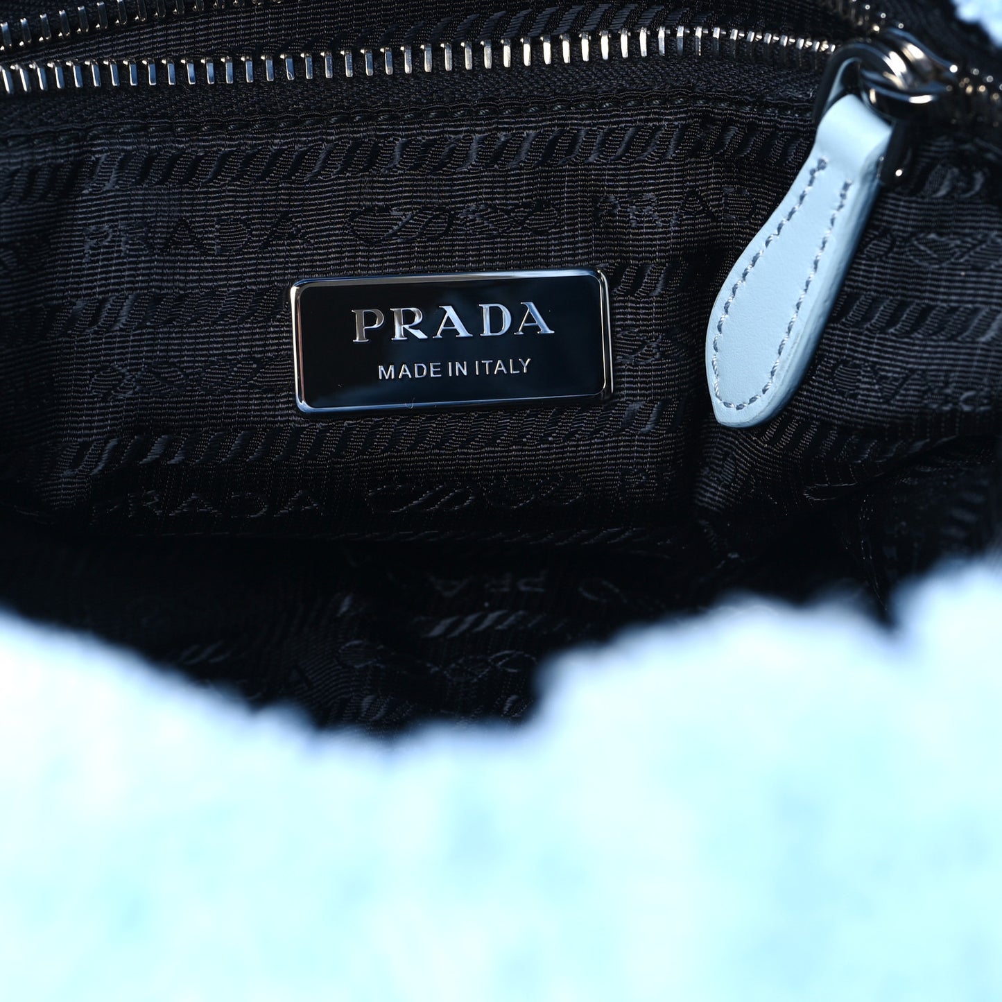 Terry Cloth Small Tote Bag Celeste Black